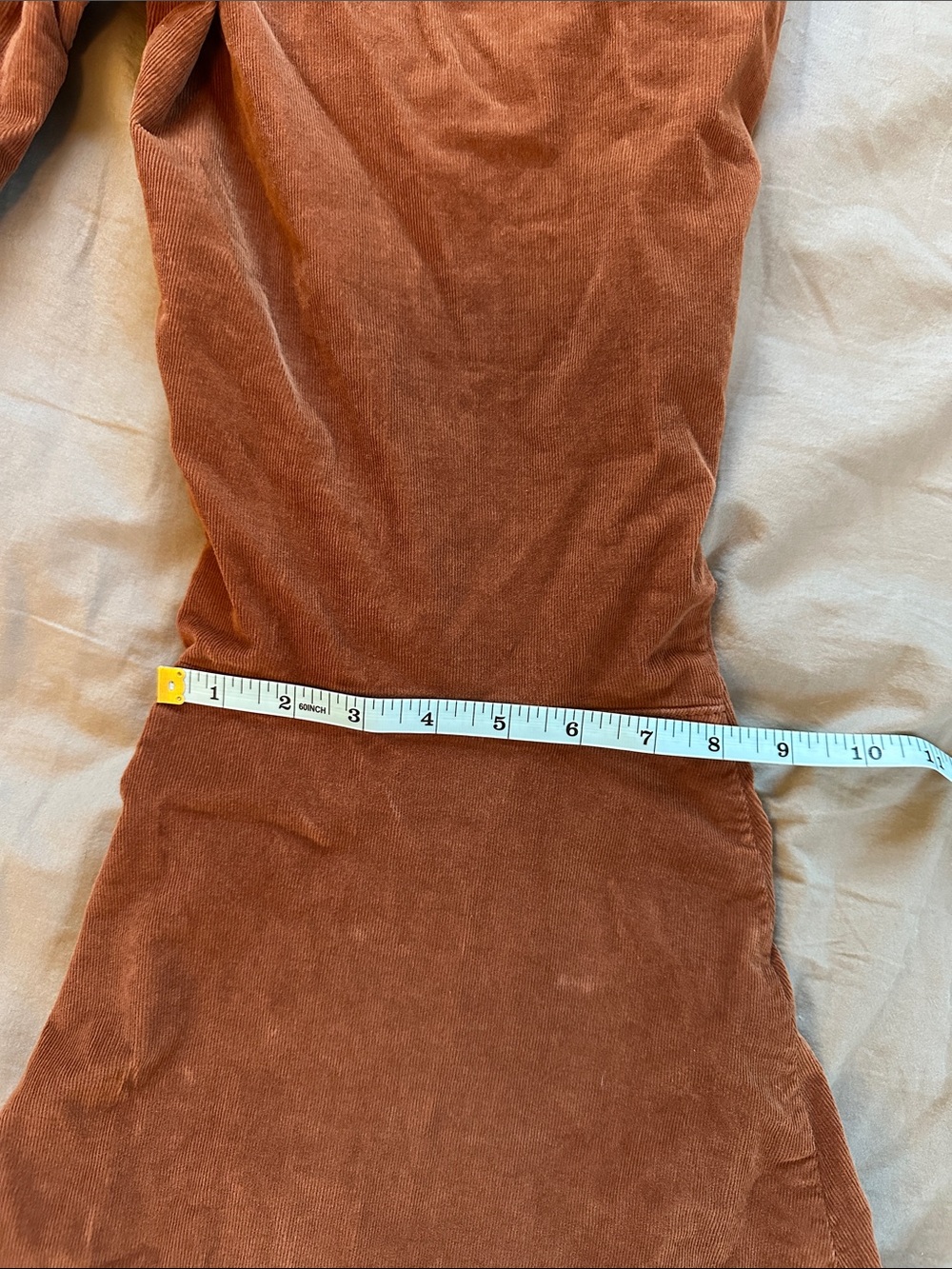 Free People Brown Orange Float On Corduroy Flare Pants - Picture 10 of 13